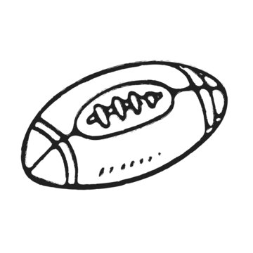 Hand draw rugby ball or American football