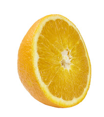 slice of half orange isolated angle side