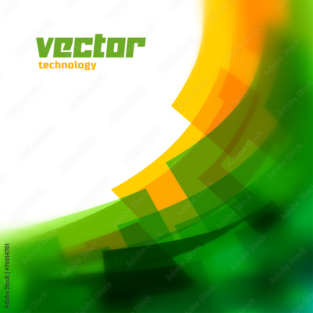 Poster vector background with green blurred lines