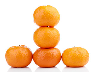 Tangerines isolated on white