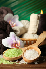 Spa treatments with orchid flowers