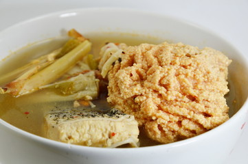 Thai spicy fish eggs soup