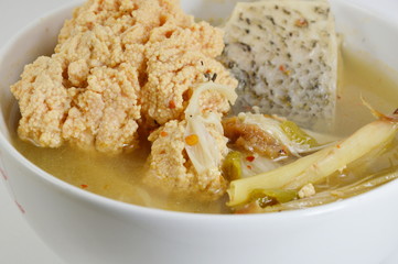 fish and fish eggs tom yum