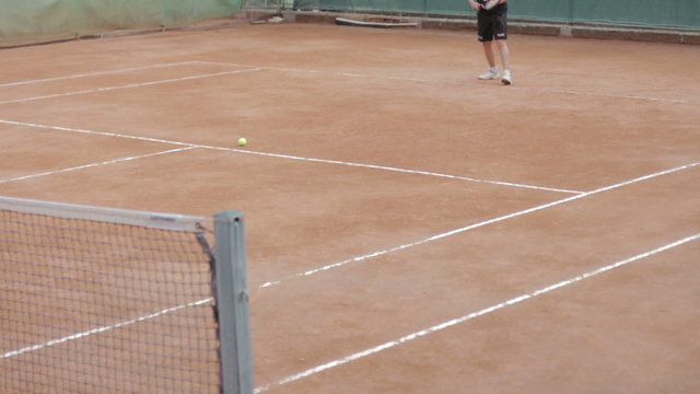 One half tennis court