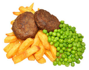 Beef Burger And Chips Meal