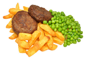 Beef Burger And Chips Meal