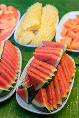 Fresh fruits on dish