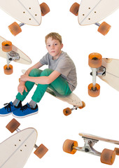 Kind und Longboard