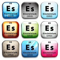 A button showing the element Einsteinium