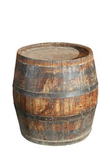 Obraz premium isolated wooden wine barrel