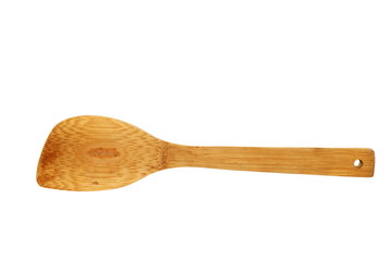 wooden kitchen  spatula over white