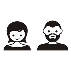 Man and woman face icons