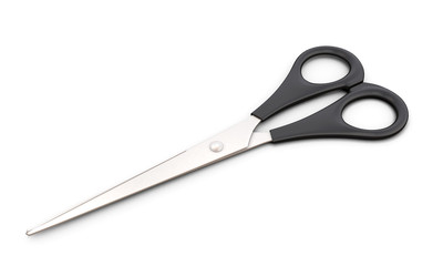 Obraz premium Scissors close-up on white background.