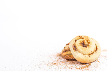 isolated bun with cinnamon
