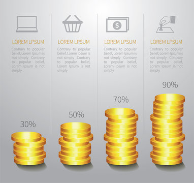 Golden Coin Graph Money