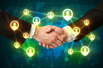 handshake, social netwok concept