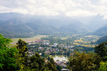 Fototapeta na wymiar City view of Mae Hong Son, Thailand.