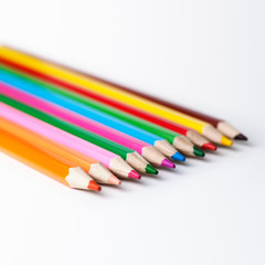 Colour pencils close up