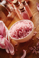 Spa with pink sea salt