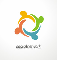 Friends concept social network icon