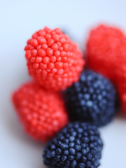 Raspberry sweets closeup