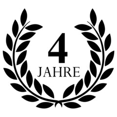 Obraz premium Lorbeerkranz. 4 jahre jubiläum