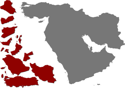 Middle East map vector