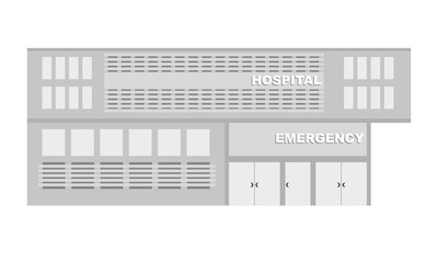 vector hospital and emergency building.