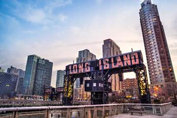 Wandcirkels aluminium Long Island, de Stad van New York. VS. © Luciano Mortula-LGM