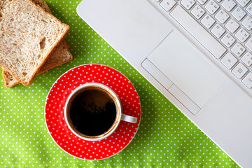 cup of coffee in coffee shop vintage color 
