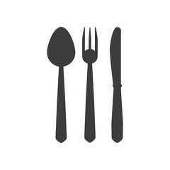 The spoon and fork and knife icon