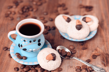 Fototapeta na wymiar Cookies with cup of coffee