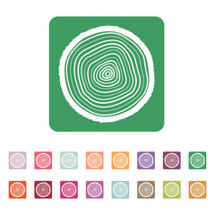 The tree rings icon. Tree Rings symbol. Flat