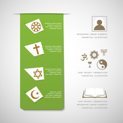 Fototapeta premium World religions infographic design elements