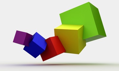 Colorful cubes 3D