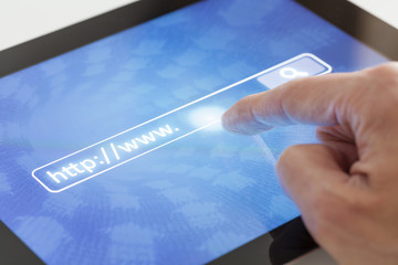 Internet search using a tablet