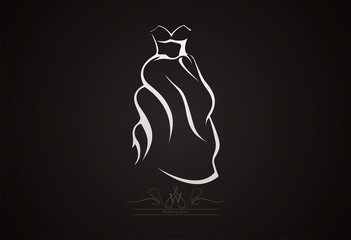 Dress logo icon vector wedding