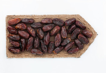 Pointer of  burlap with dried  date