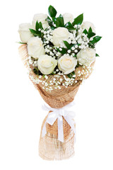 White roses wedding floral composition