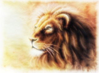 Lion painting  fractal filtered image of a lion