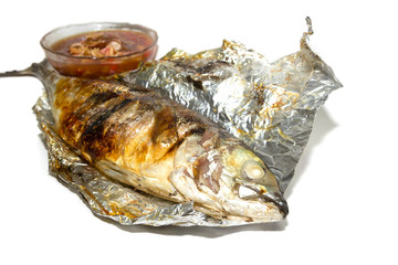 Fried fish in the foil