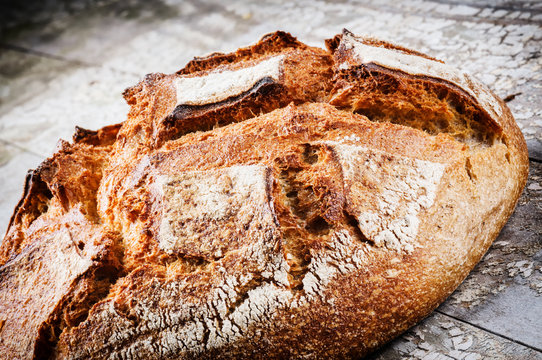 Freshly baked bread loaf