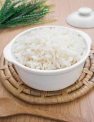White steamed rice in bowl
