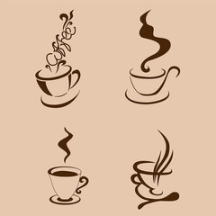 Obraz premium coffee cup chape. vector illustration