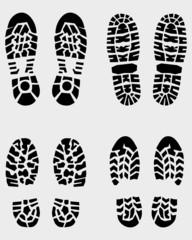 Various prints of shoes, vector