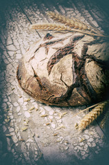 Freshly baked bread loaf