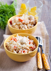 Creamy chicken and carrot rice