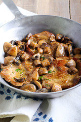 Pork chops in mushroom marsala sauce