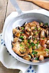 Pork chops in mushroom marsala sauce