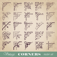 Vector set of vintage corners